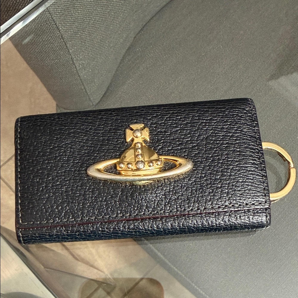 Vivienne Westwood Black Key Holder with Gold Logo